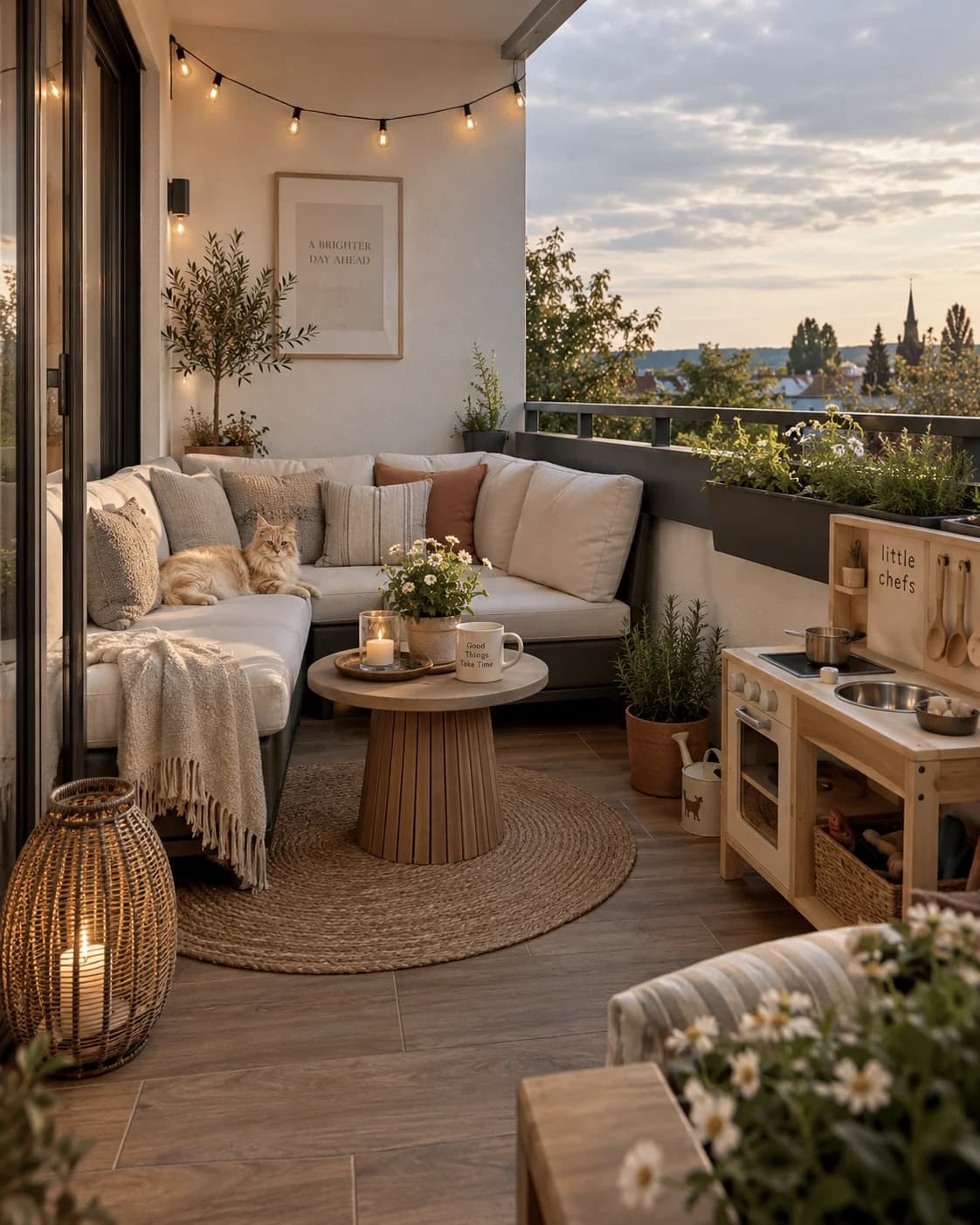 Útulný malý balkón | Summer evenings inspiration — Balkón