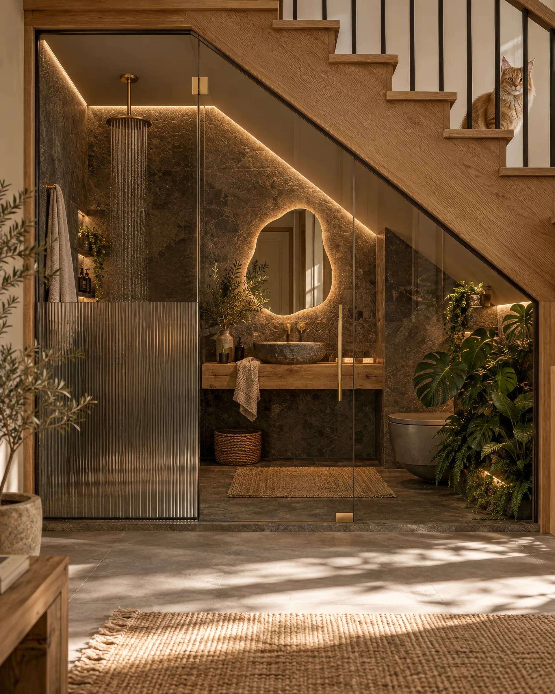 Kúpeľňa pod schodami | Bathroom inspiration — Kúpeľňa