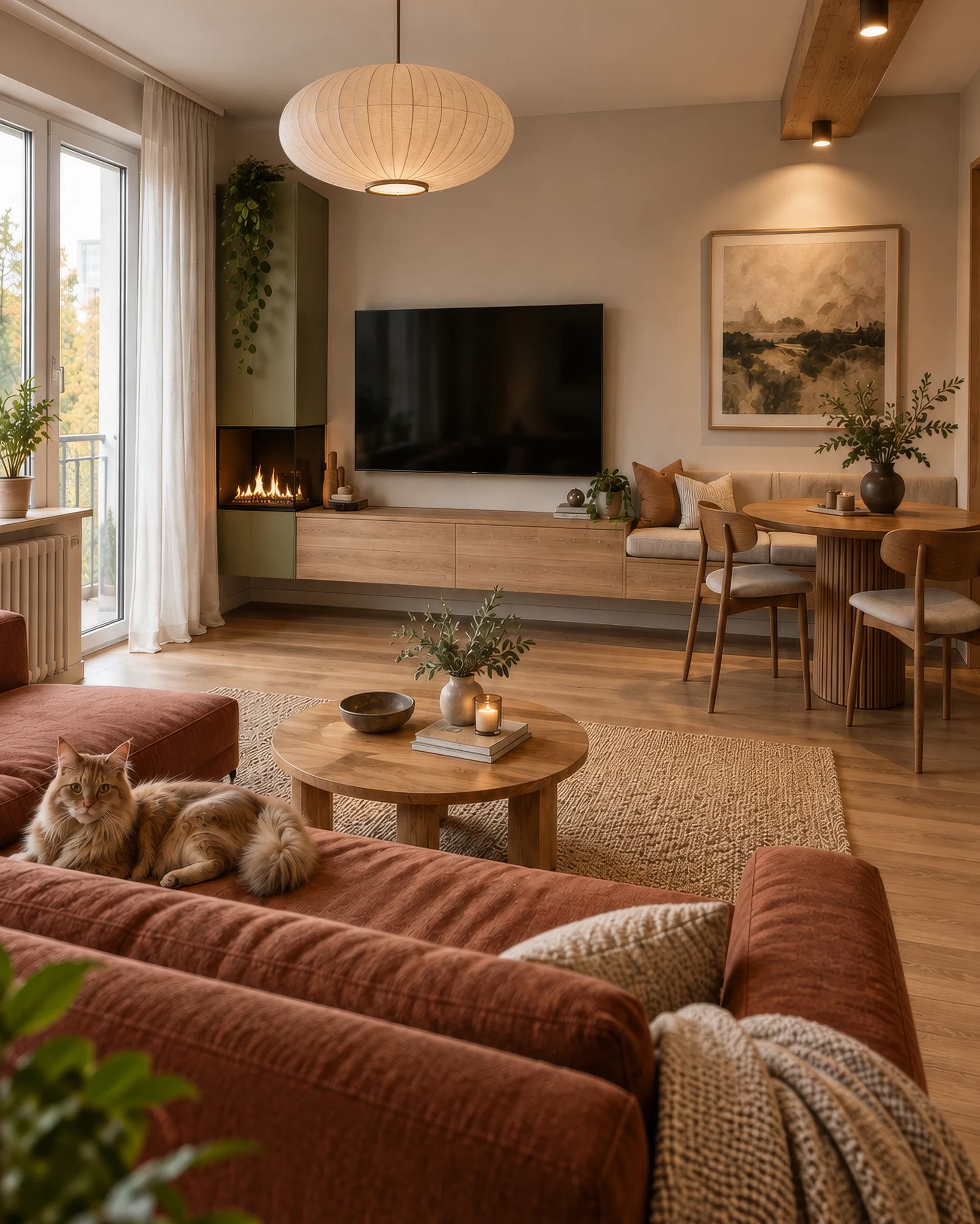 Obývačka s jedálenským kútikom | Small Space, Smart Living — Obývačka
